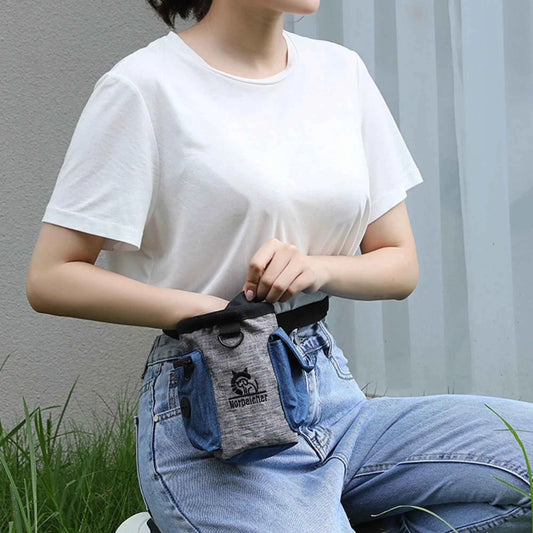 Sac d’entraînement pour chien – Sac banane multifonction en tissu Oxford, pochette de friandises, sac de thérapie et récompenses