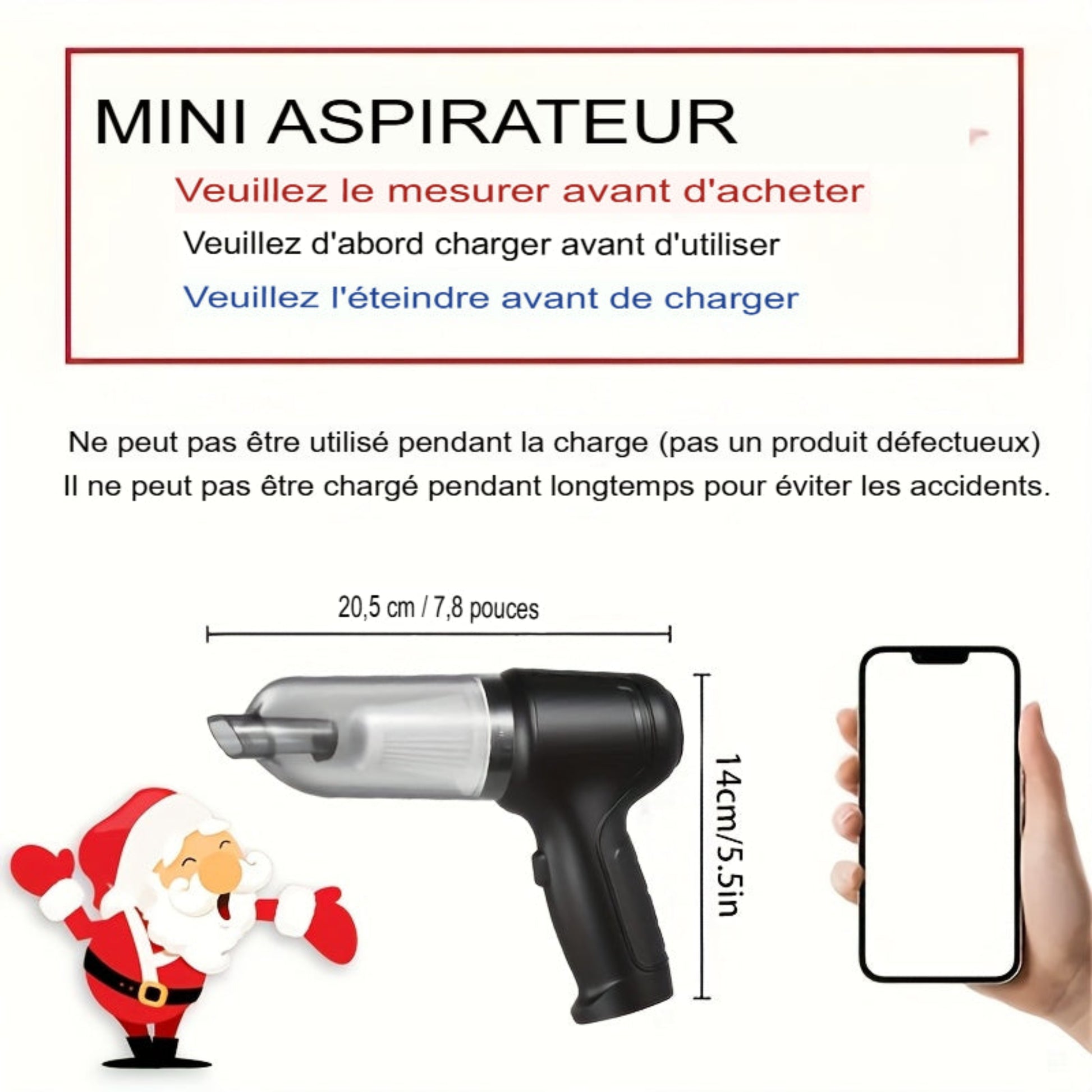 Aspirateur sans fil super puissant avec charge USB. Léger, 7 accessoires inclus, idéal pour sols durs, tapis et poils d’animaux. Rangement facile. Aspirateur domestique polyvalent.