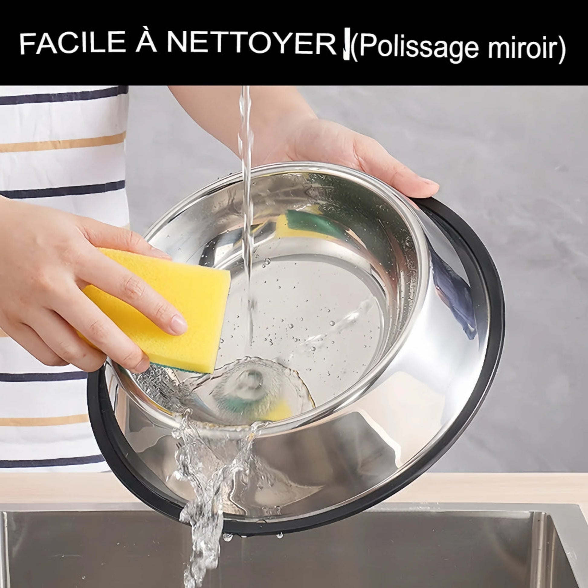 Bol en acier inoxydable pour chien et chat – Gamelle durable, hygiénique et stable - undefined