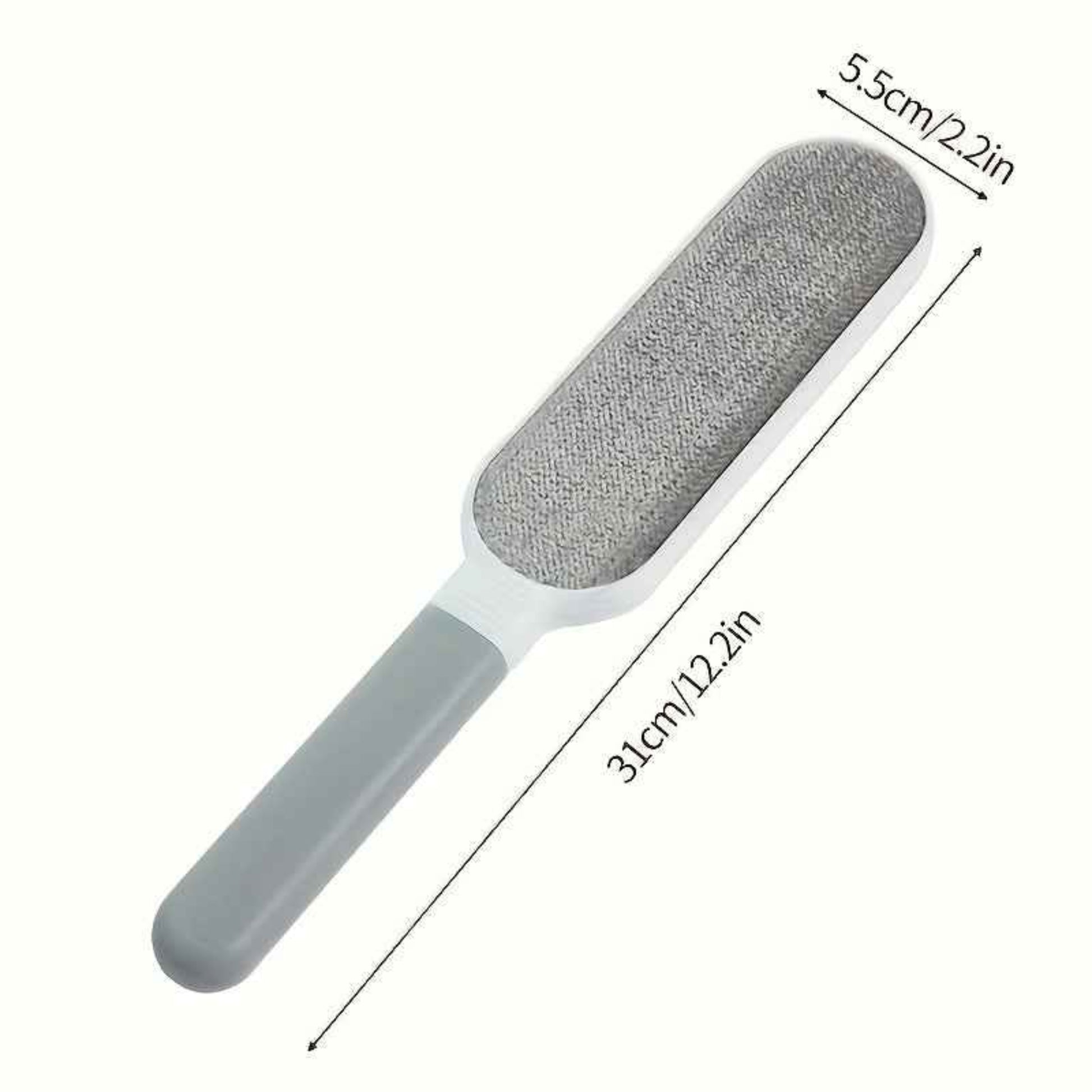 Brosse anti‑poils réutilisable double face. Anti‑statique, enlève les poils de chats et chiens sur vêtements, canapé, meubles, literie et tapis. Polypropylène durable, sans alimentation.