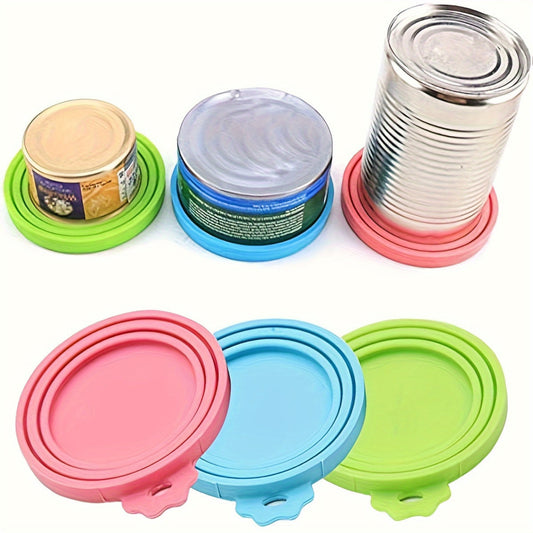 Couvercles en silicone pour aliments pour animaux, 2/3 pièces avec cuillère. S’adaptent aux boîtes, gardent la fraîcheur, idéals pour nourriture de chats et chiens
