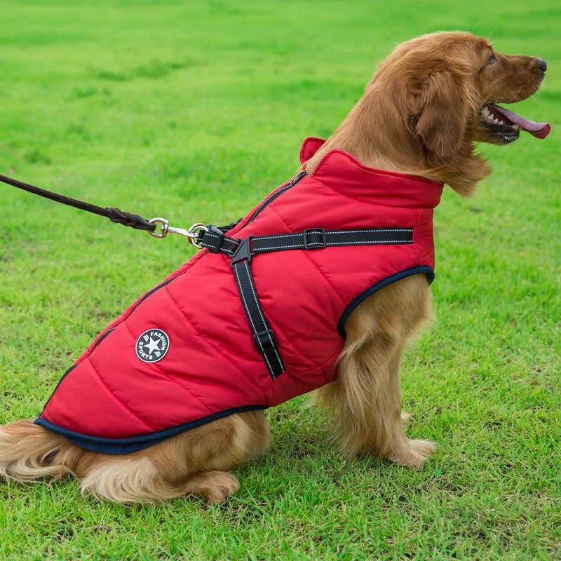Veste d’hiver chaude pour chien avec harnais intégré – Manteau imperméable pour grands et petits chiens - Le Panier du Chien