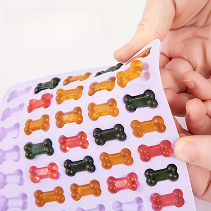 Moule en silicone en forme d’os pour friandises pour chiens. Idéal pour chocolats, glaçons, bonbons et snacks maison. Silicone alimentaire, facile à nettoyer, 1 unité