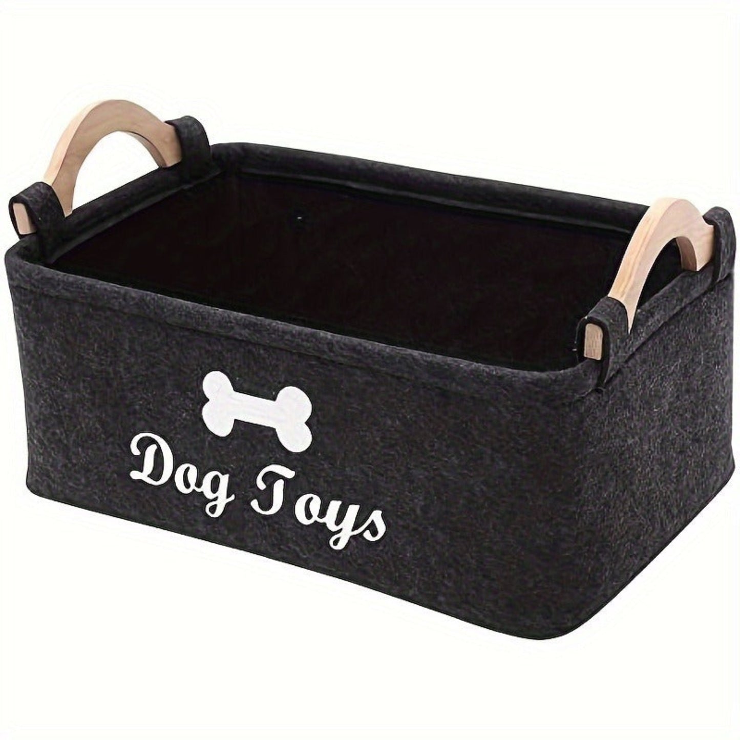 Panier de rangement pliable FeltPaws pour animaux. Poignée robuste, feutre durable, facile à nettoyer. Idéal pour jouets, vêtements, accessoires et produits de toilettage.