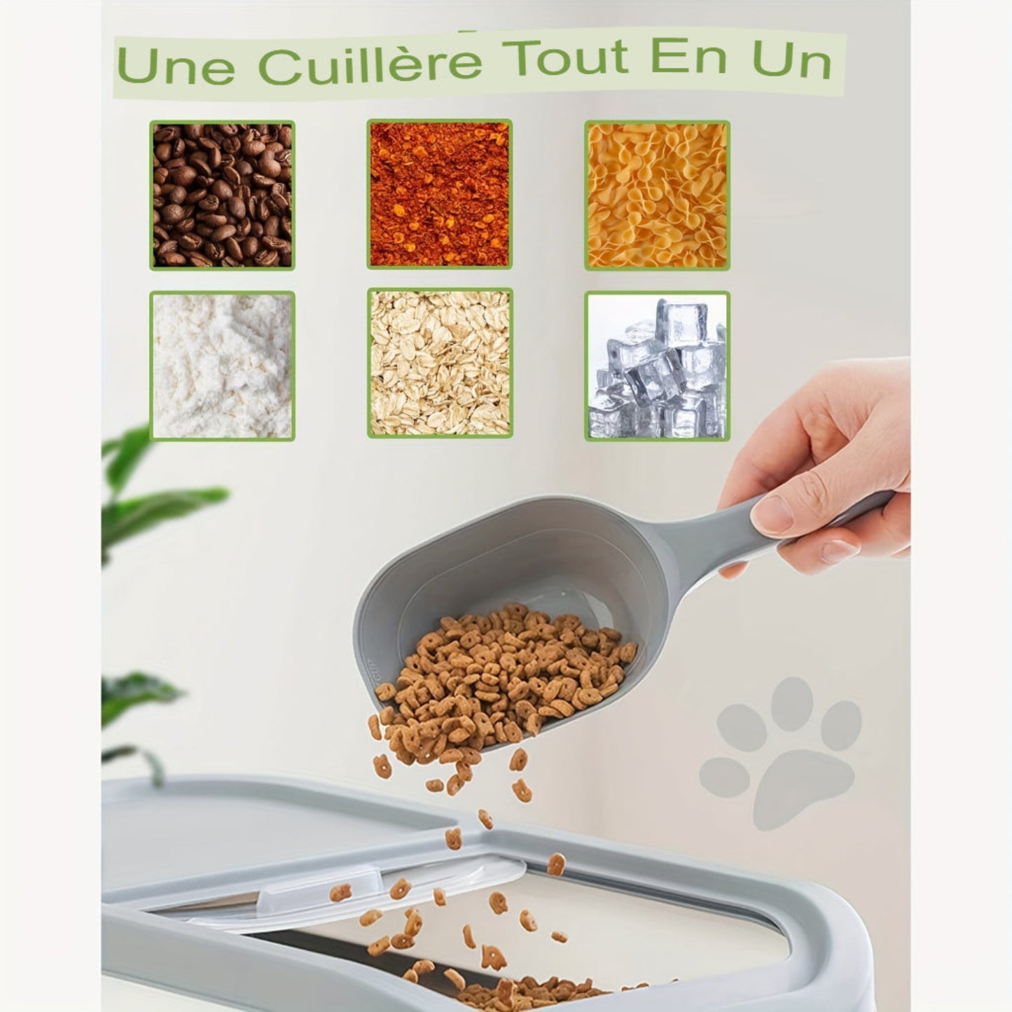 Pelle à croquettes grand format en plastique résistant. Cuillère d’alimentation durable, facile à utiliser, idéale pour chiens et chats. Parfaite pour doser et servir les repas