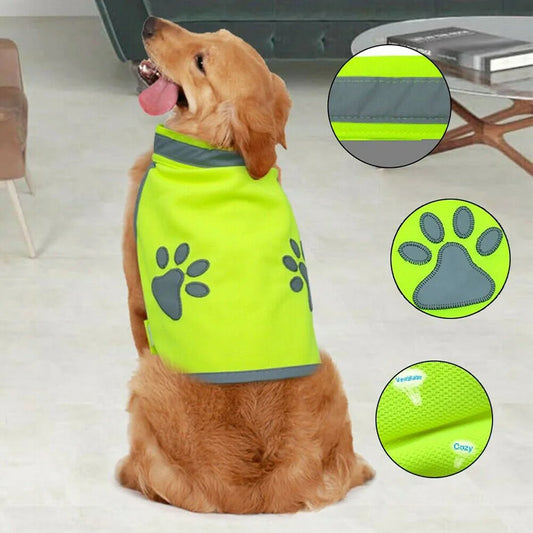 Gilet de sécurité réfléchissant pour chien – Veste fluorescente haute visibilité pour sorties extérieures - Le Panier du Chien