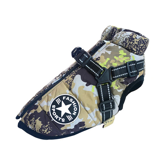 Veste d’hiver chaude pour chien avec harnais intégré – Manteau imperméable pour grands et petits chiens - Le Panier du Chien