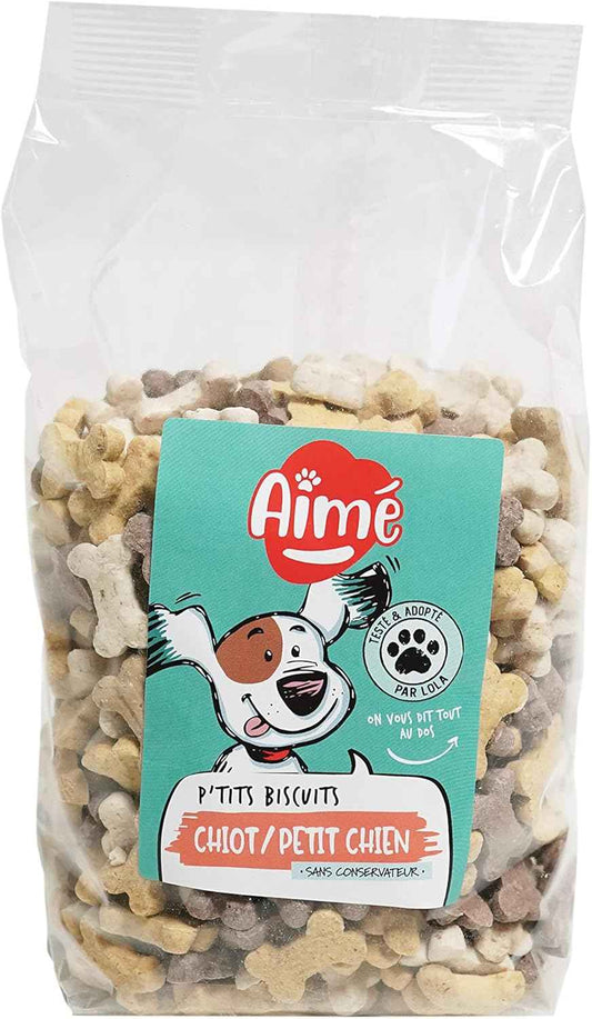 Aimé Biscuits Petits Os 500 g – Friandises au Calcium pour Chiot & Petit Chien | Sans Conservateurs