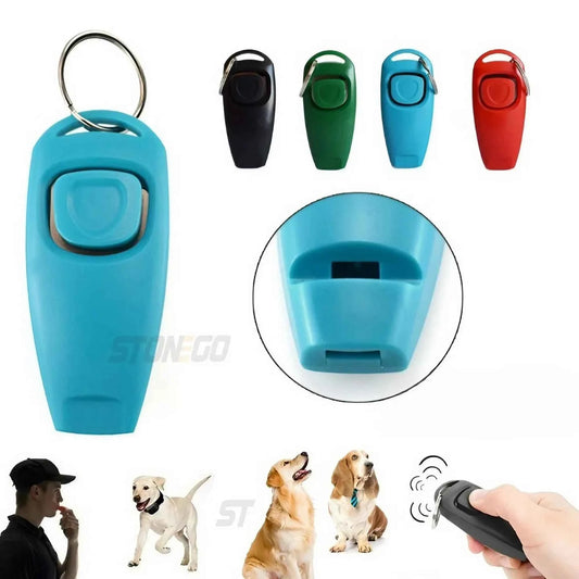 Clicker et sifflet 2-en-1 pour dressage animal – Entraîneur pour chien, chiot, chat, oiseaux – Accessoire d’éducation avec porte-clés