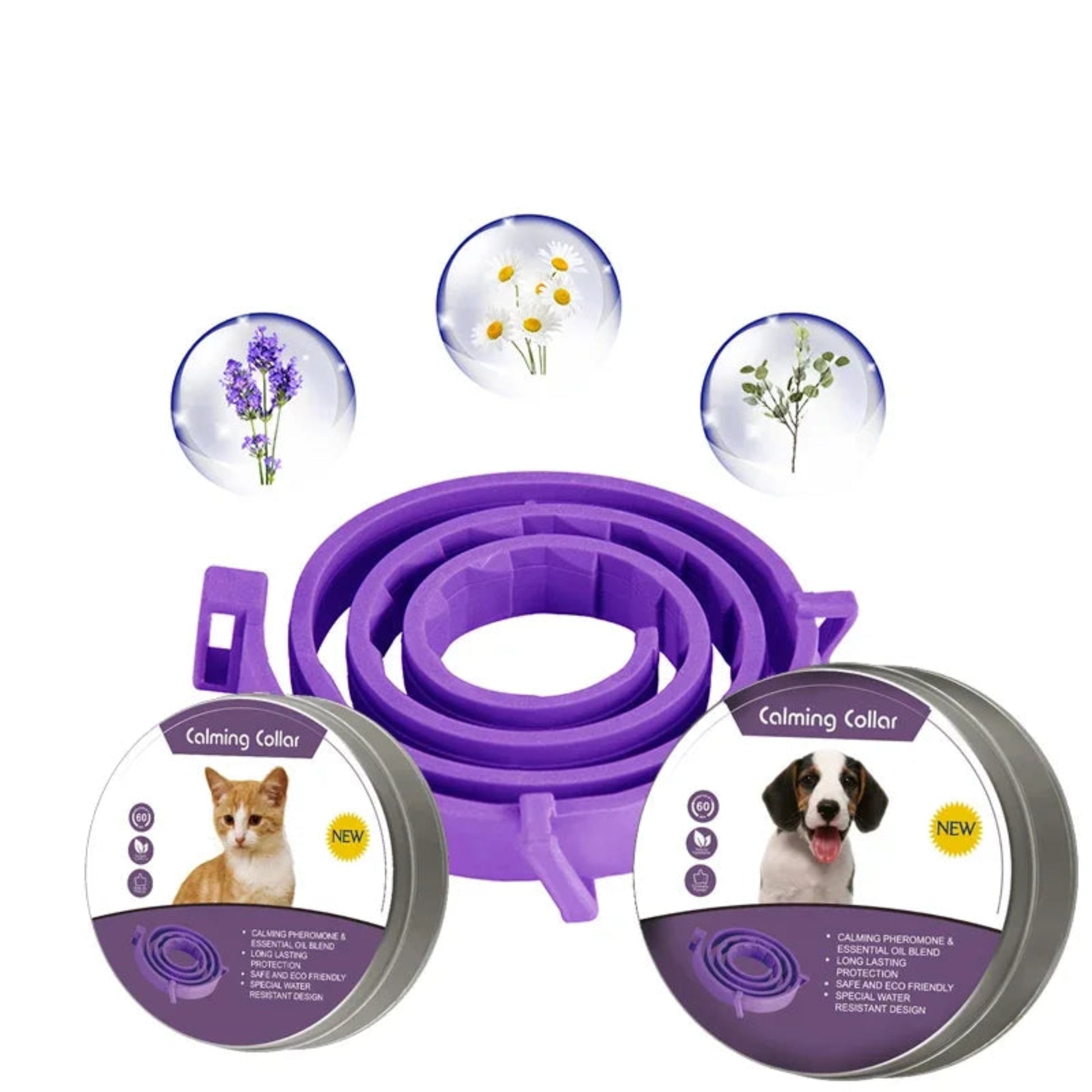 Collier apaisant anti-stress pour chiens et chats aux phéromones naturelles