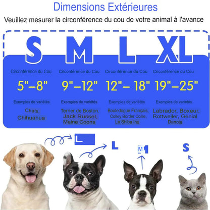 Collier de récupération gonflable doux pour chien et chat, alternative au cône Elizabeth