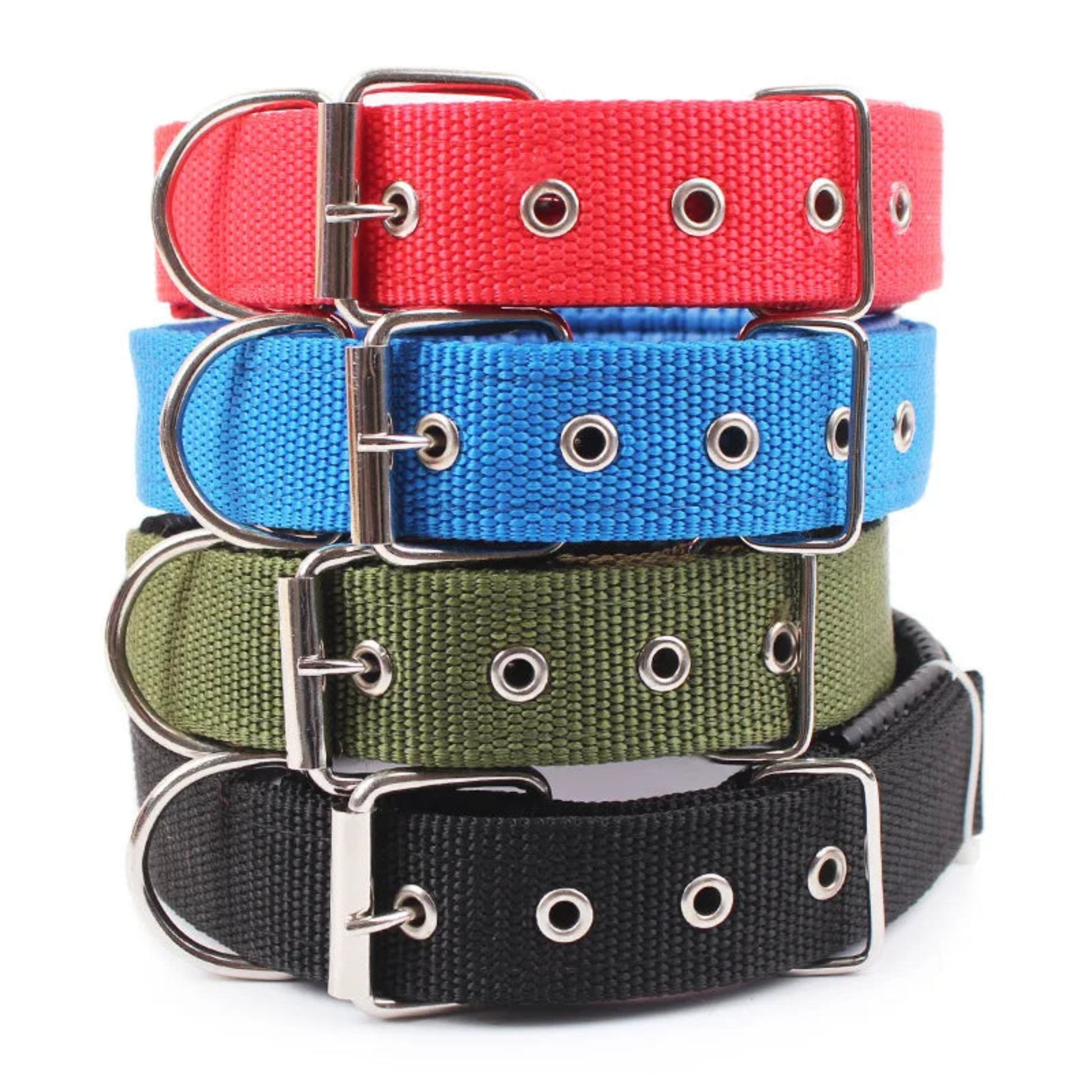 Collier en nylon solide et réglable pour chien, durable et confortable pour toutes tailles de chiens