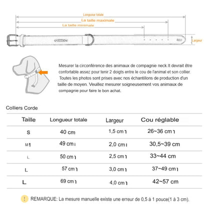 Collier en nylon solide et réglable pour chien, durable et confortable pour toutes tailles de chiens