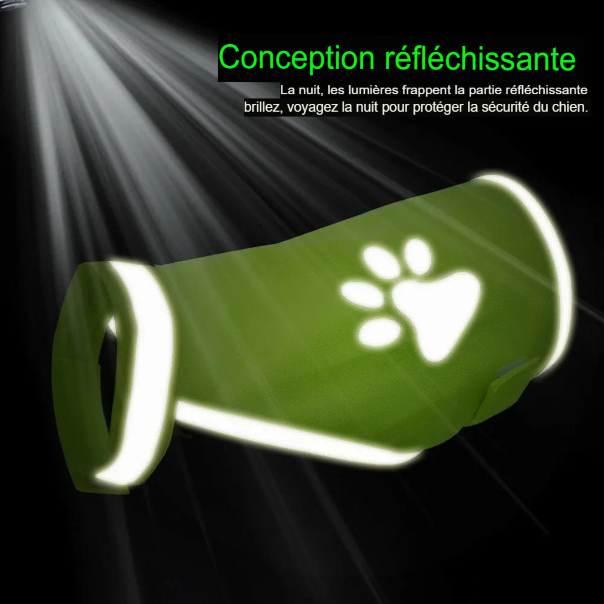 Gilet de sécurité réfléchissant pour chien – Veste fluorescente haute visibilité pour sorties extérieures - Le Panier du Chien