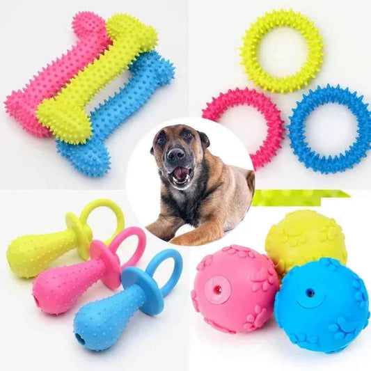 jouet à mâcher indestructible pour petits chiens balle à pointes caoutchouc TPR