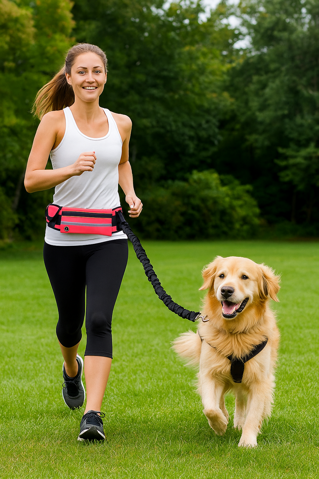 Laisse mains libres pour chien – Laisse de course et jogging réglable