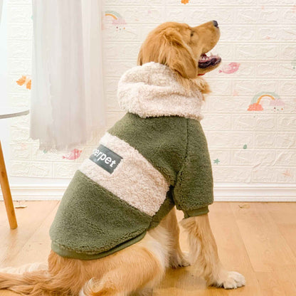 Manteau à capuche pour chien hiver – maille douce et chaude, vêtement épaissi pour chiens moyens et grands (Bouledogue, Labrador, Rottweiler)