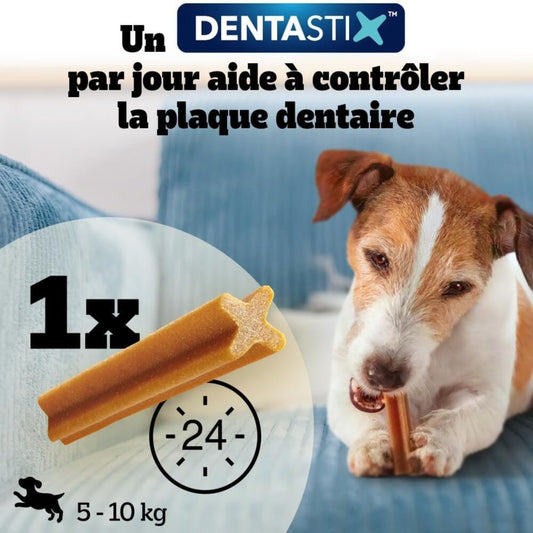 PEDIGREE DENTASTIX 56 Bâtonnets à Mâcher pour Petits Chiens 5-10kg, 8 Sachets de 7, Saveur Poulet et Bœuf, Détartrage Dentaire Chien, Soins Dentaires pour Chien