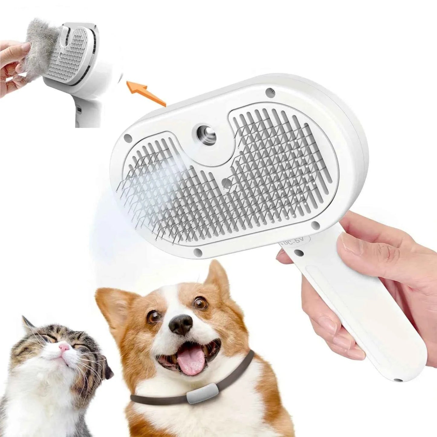 Peigne de toilettage en Spray pour animaux de compagnie amélioré, épilation flottante à la vapeur, brosse de nettoyage, style pour chiens et chats, accessoires