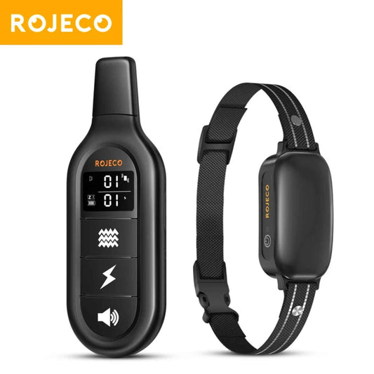 ROJECO collier de dressage électrique chien – Télécommande numérique, vibrations, mode choc, étanche IPX7, anti-aboiement