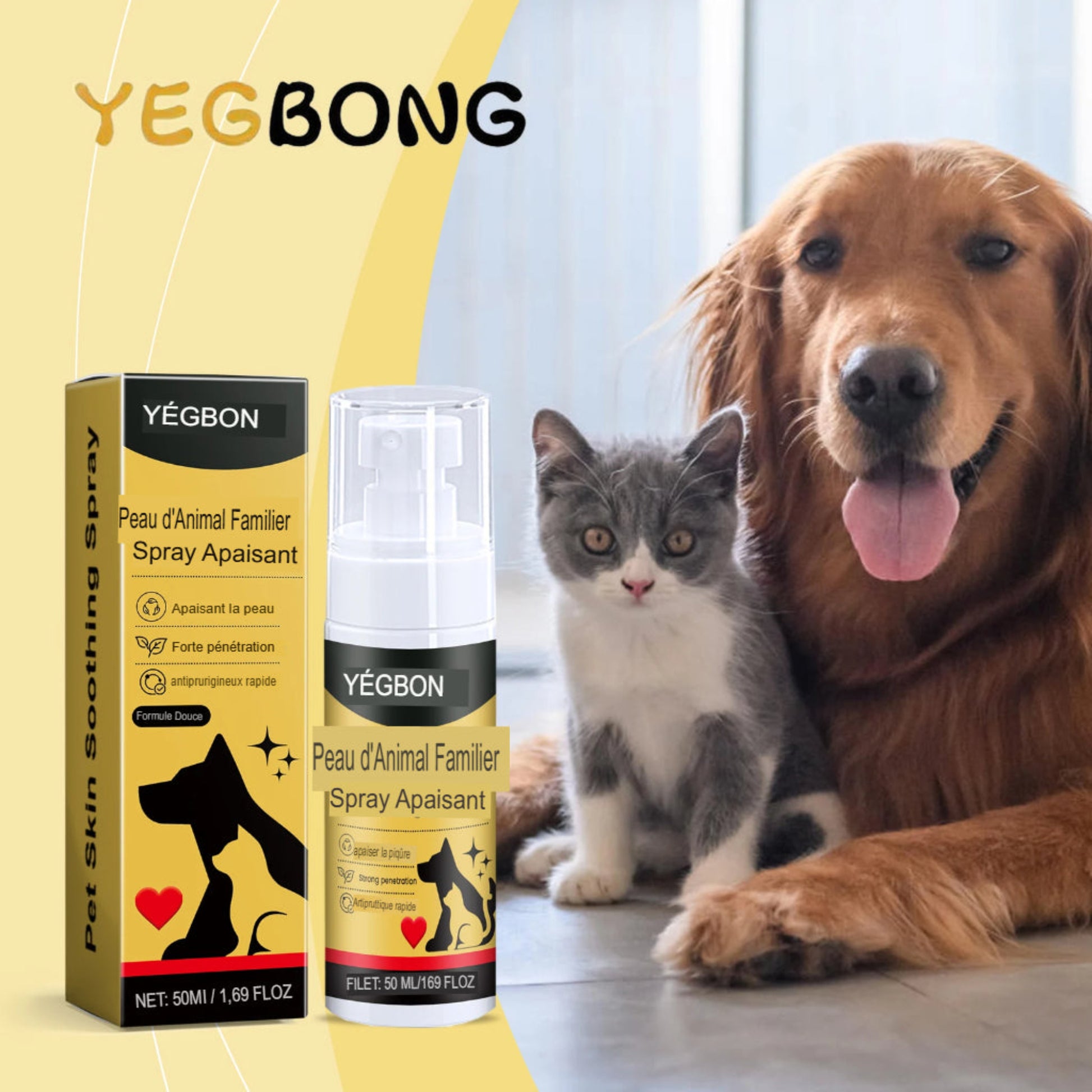 Spray apaisant  50ml pour chiens et chats, soin peau anti-démangeaisons