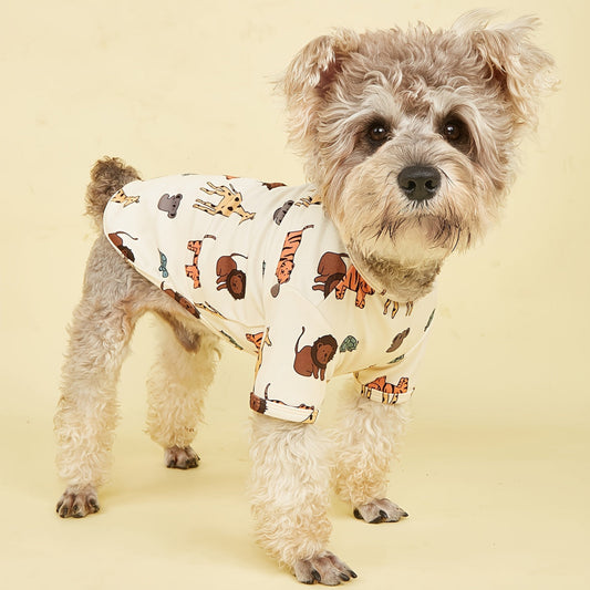 T-shirt imprimé tigre pour chien et chat, vêtement léger et confortable